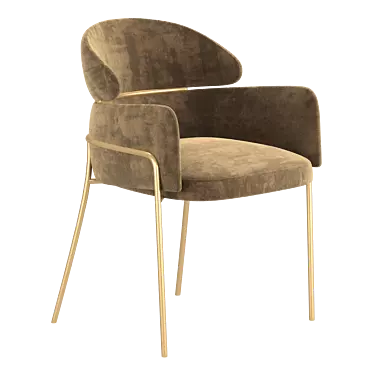 Elegant Charcoal Gray Dining Chair 3D model image 1 