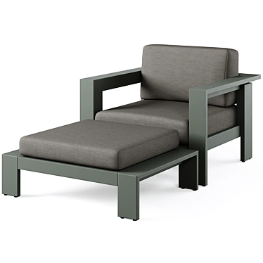 Metal Outdoor Lounge Chair Set | Walker Collection 3D model image 1 