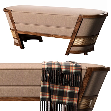 Eco-Friendly Wood Lord Bench 3D model image 1 