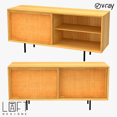 Modern Wooden Chest of Drawers 3D model image 1 