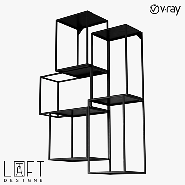 Metal Hanging Rack, LoftDesign 81511 3D model image 1 