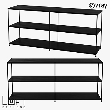 Metal Bookcase LoftDesigne 81514: Stylish Storage Solution 3D model image 1 