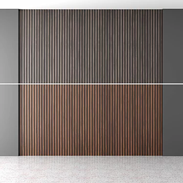 Minimalist Wave Wall Panels 3D model image 1 