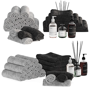 Luxury Towels Set 3D model image 1 