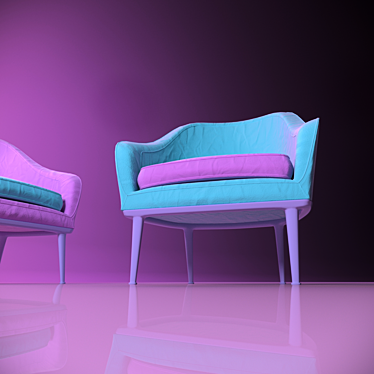 Modern Italian Armchairs: Colorful & Stylish 3D model image 1 