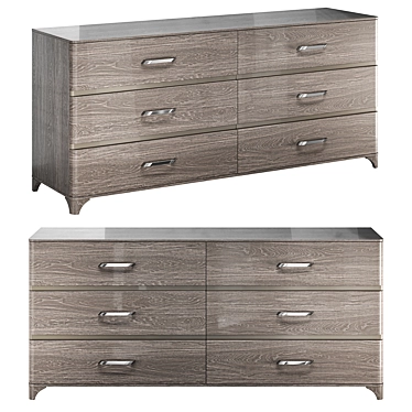 Chest of drawers low Camelgroup Maia Silver for 6 drawers