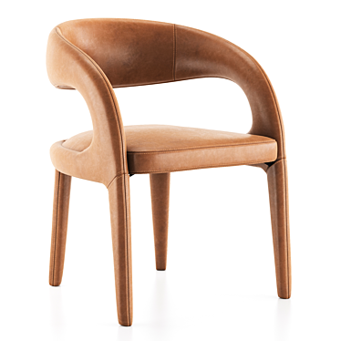 Hawkins Butterscotch Leather Dining Chair 3D model image 1 