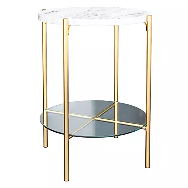 Sleek Marble Side Table (HZB612) 3D model image 1 