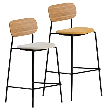 Menu Co Upholstered Bar Stools - Set of 2 3D model image 1 