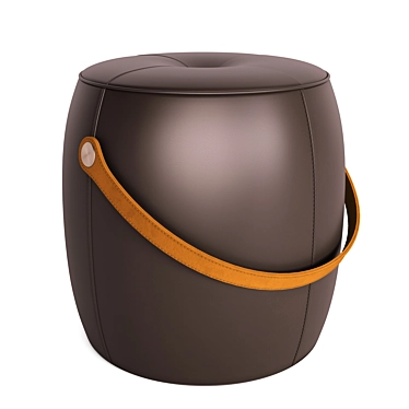 Jellybean Saddle Pouffe: Luxurious Leather & Suede Elegance 3D model image 1 