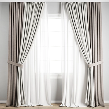 Premium Polygonal Curtain Model 3D model image 1 