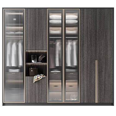 Stylish and Spacious Wardrobe 3D model image 1 