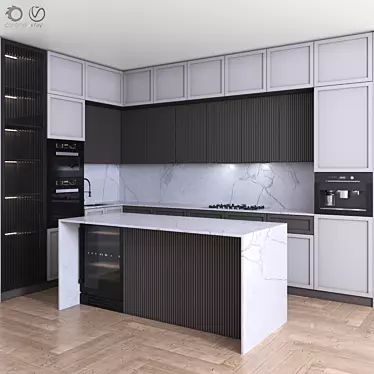 NeoClassic 27: Corner Kitchen with Appliances 3D model image 1 