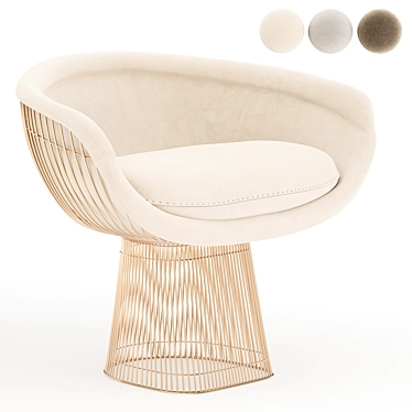 Platner Lounge Chair - Elegant and Versatile Design 3D model image 1 