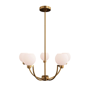 Elegant Satin Brass Chandelier 3D model image 1 