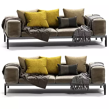 Slifesteel Sectional Sofa: Modern, Stylish, and Comfortable 3D model image 1 