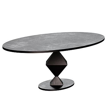 Sleek Oval Industrial Dining Table 3D model image 1 