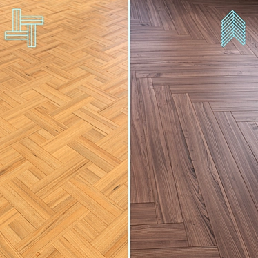 Title: Premium Wood Parquet Flooring 3D model image 1 