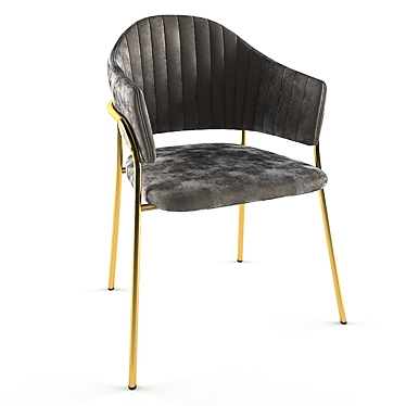 Elegant Velvet Dining Chair 3D model image 1 