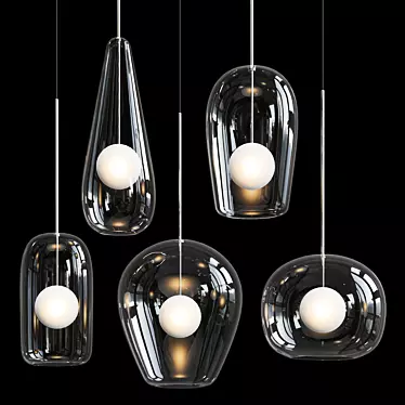 Elegant Metal and Glass Pendant: Cattelan Italia Melody LE 3D model image 1 