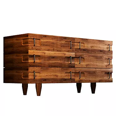 Sophisticated Rustic Sideboard 3D model image 1 