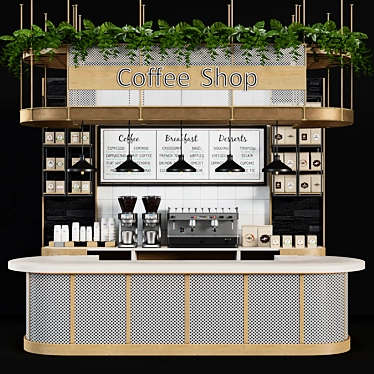 Modern Cafe Counter: Reception Desk 3D model image 1 