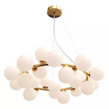 Elegant White Chandelier | 72cm Diameter 3D model image 1 