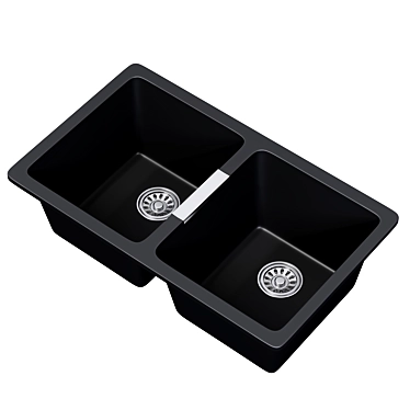 Rangemaster Paragon 2-Bowl Granite Sink 3D model image 1 