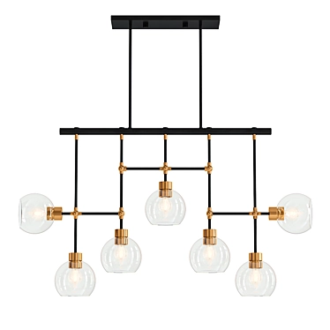 Modern Glass Linear Chandelier 3D model image 1 