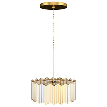 Gilded Drum Pendant Light 3D model image 1 