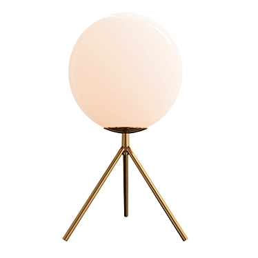 Opal Glass Sphere Gold Desk Lamp 3D model image 1 