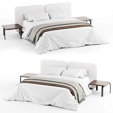 Minotti Tatlin Cover Bed - Modern Elegance 3D model image 1 