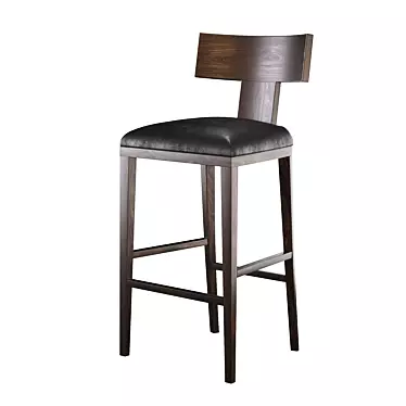 Modern Leather Counter Stool 3D model image 1 