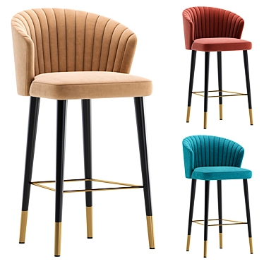 Karolina Bar Stool: Elegant Design, 3 Color Options 3D model image 1 