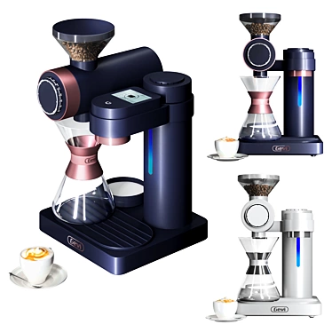 Gevi Smart Pour-over Coffee Machine: Fast Heating Brewer with Built-in Grinder 3D model image 1 