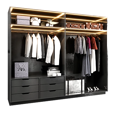 Versatile Stylish Wardrobe 3D model image 1 