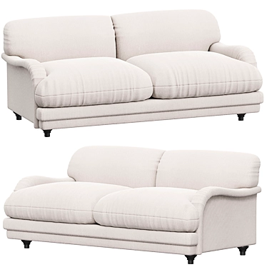 Cozy Blush Puffy Sofa 3D model image 1 