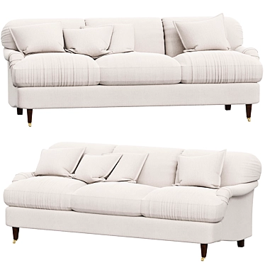 Hayes 3-Seat Sofa - Elegant Comfort 3D model image 1 