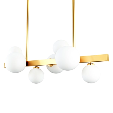 Golden Glow 7-Light Linear Pendant 3D model image 1 