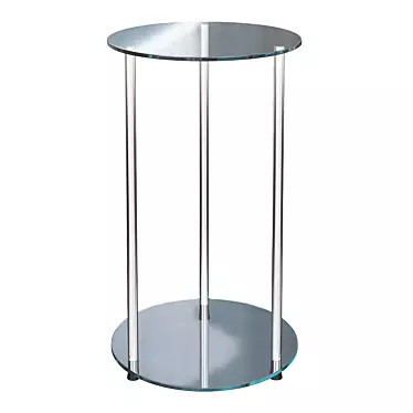 Convenient Classic Glass 2-Tier End Table 3D model image 1 