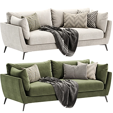 Skyler 3 Seater Fabric Sofa- Maximum Comfort and Style 3D model image 1 