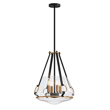 Elegant 4-Light Pendant Chandelier 3D model image 1 