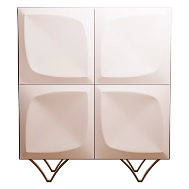 Elegant White Orchid Chest of Drawers 3D model image 1 