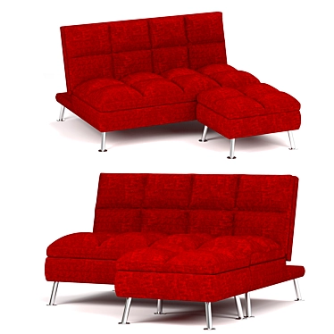 Carissa Cranberry Fabric Sofa Bed 3D model image 1 