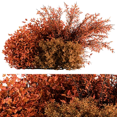 Vibrant Mixed Plant Bush - 70 Bush Set 3D model image 1 