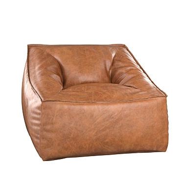 Caramel Vegan Leather Lounger: Modern Comfort for Style 3D model image 1 