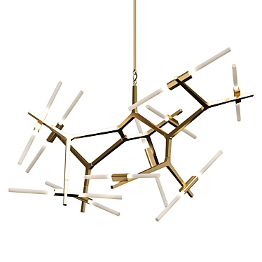 Agnes 10 Gold Chandelier 3D model image 1 