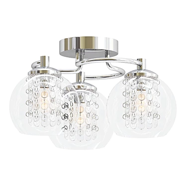 Roma Beaded Ceiling Light: Elegant Chrome & Transparency 3D model image 1 