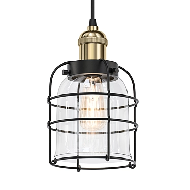 Bell Cage Mini Pendant: Antique Brass 3D model image 1 