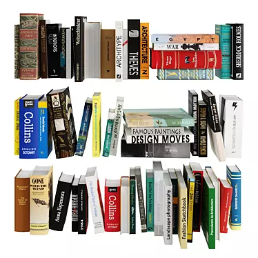 Modern Book Collection Set 3D model image 1 